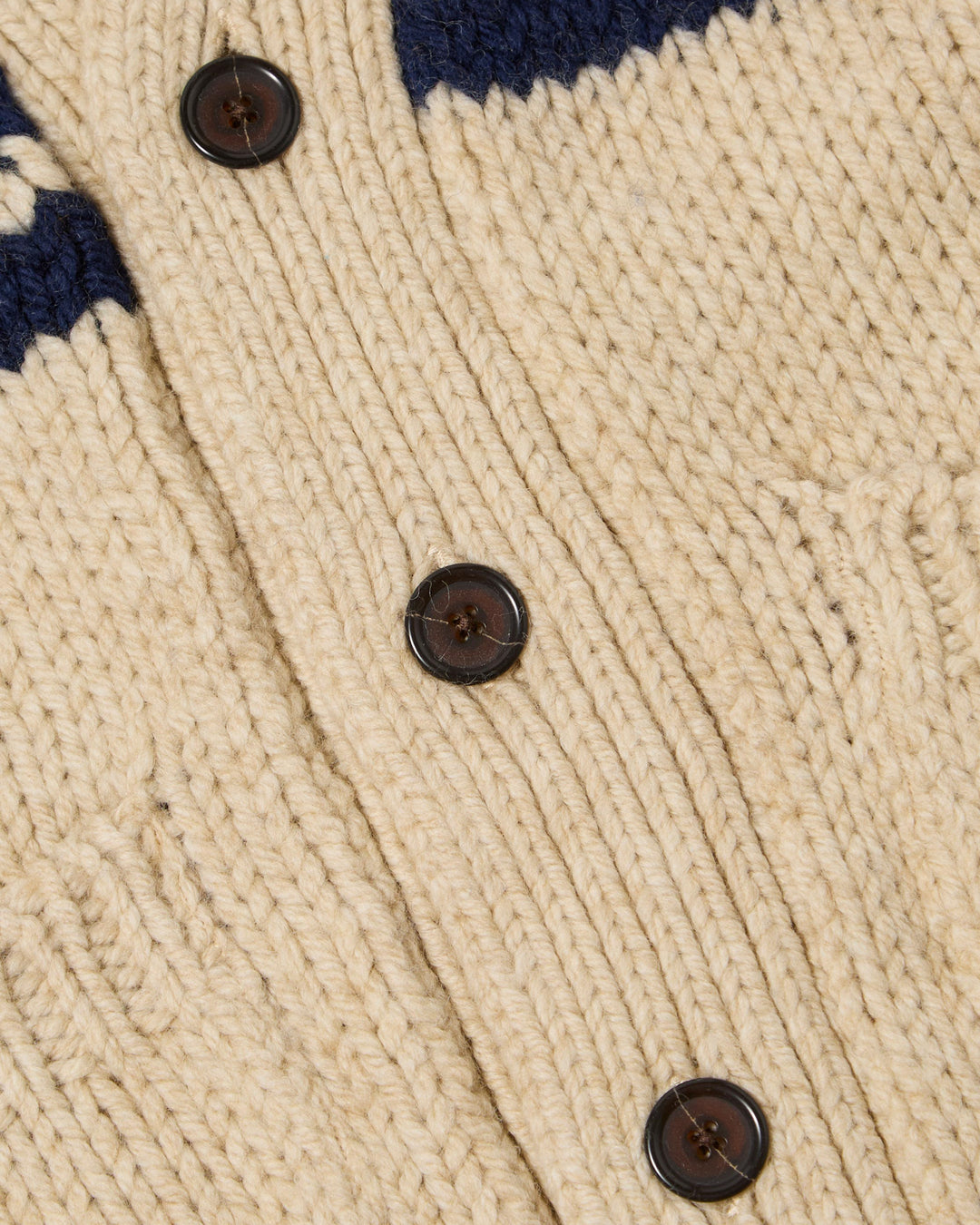 Langdale Cardigan Chunky Knit Stripe Sand
