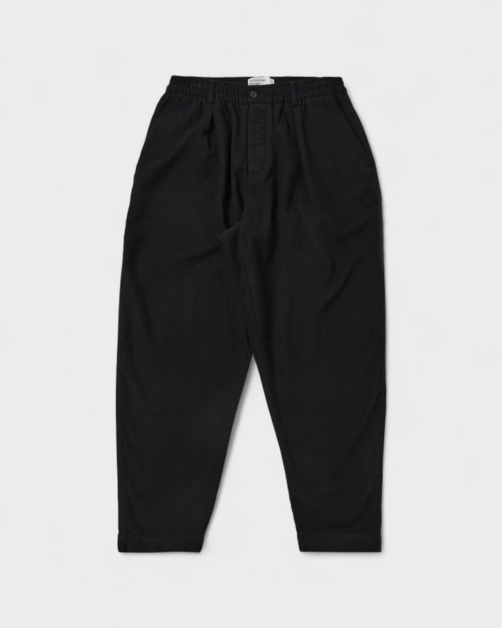 Pleated Track Pant Comfort Moleskin Black