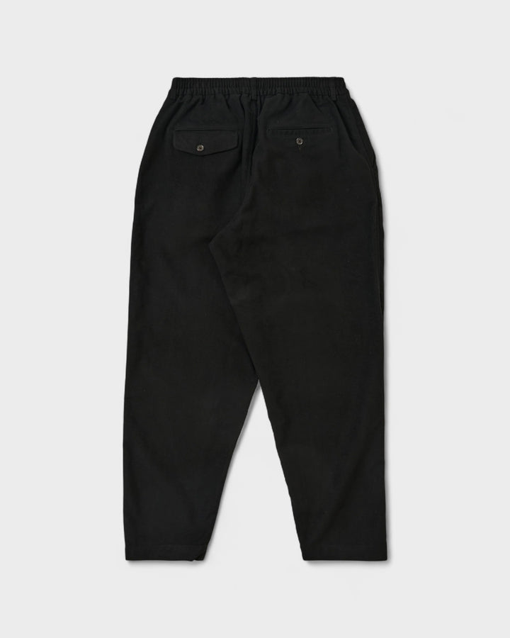 Pleated Track Pant Comfort Moleskin Black