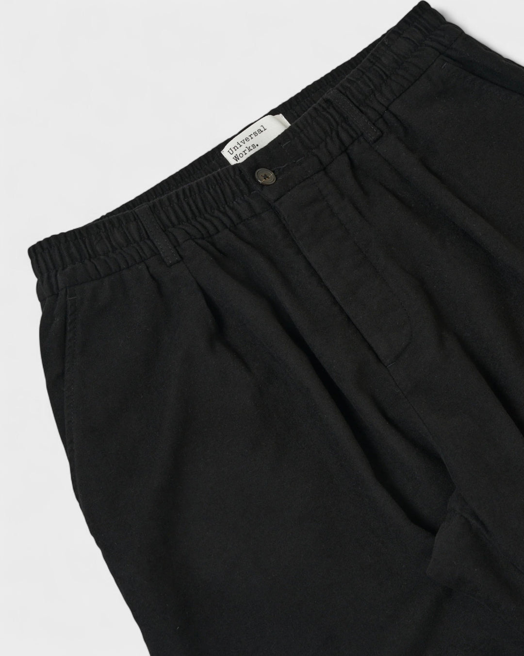 Pleated Track Pant Comfort Moleskin Black