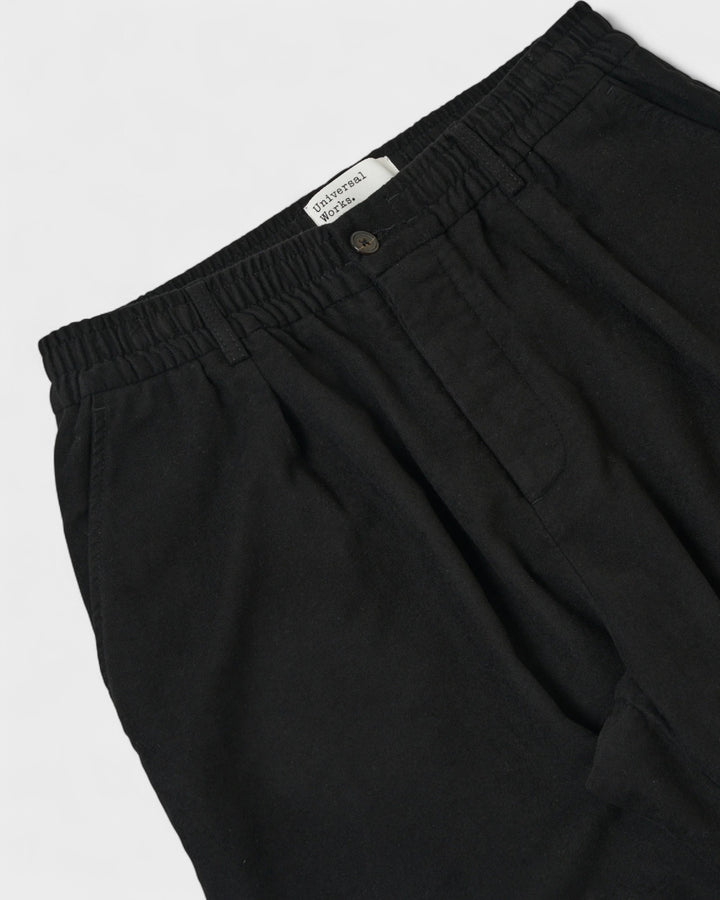 Pleated Track Pant Comfort Moleskin Black