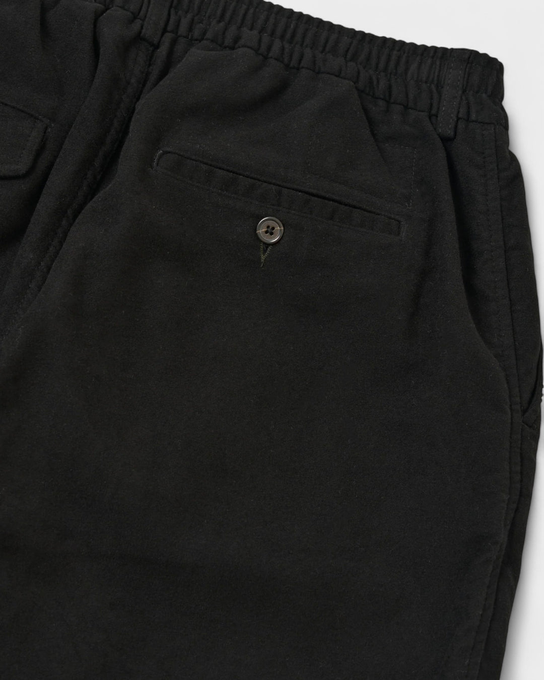 Pleated Track Pant Comfort Moleskin Black