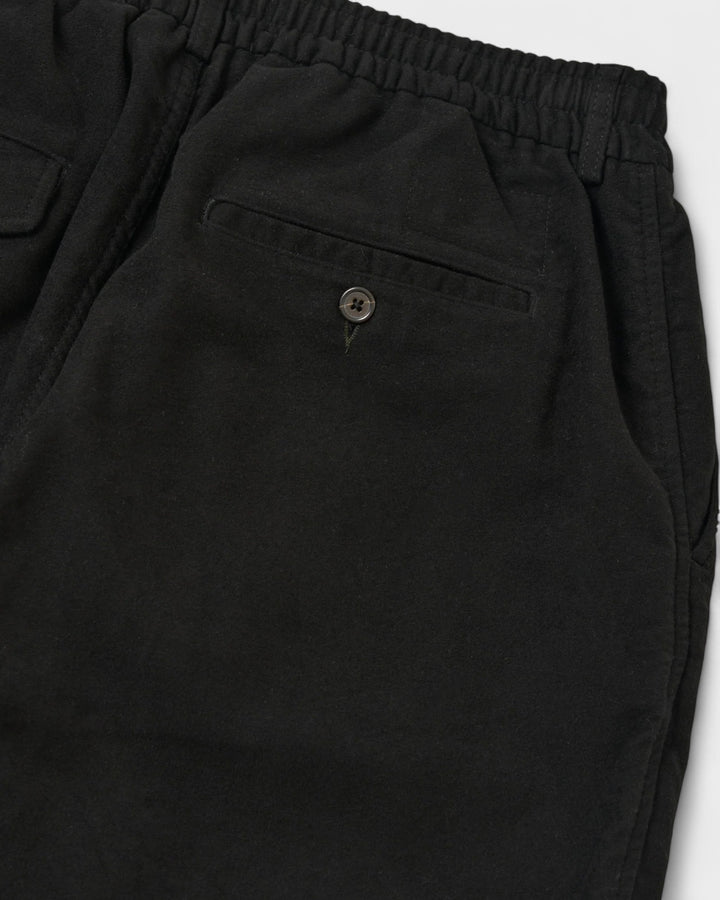 Pleated Track Pant Comfort Moleskin Black