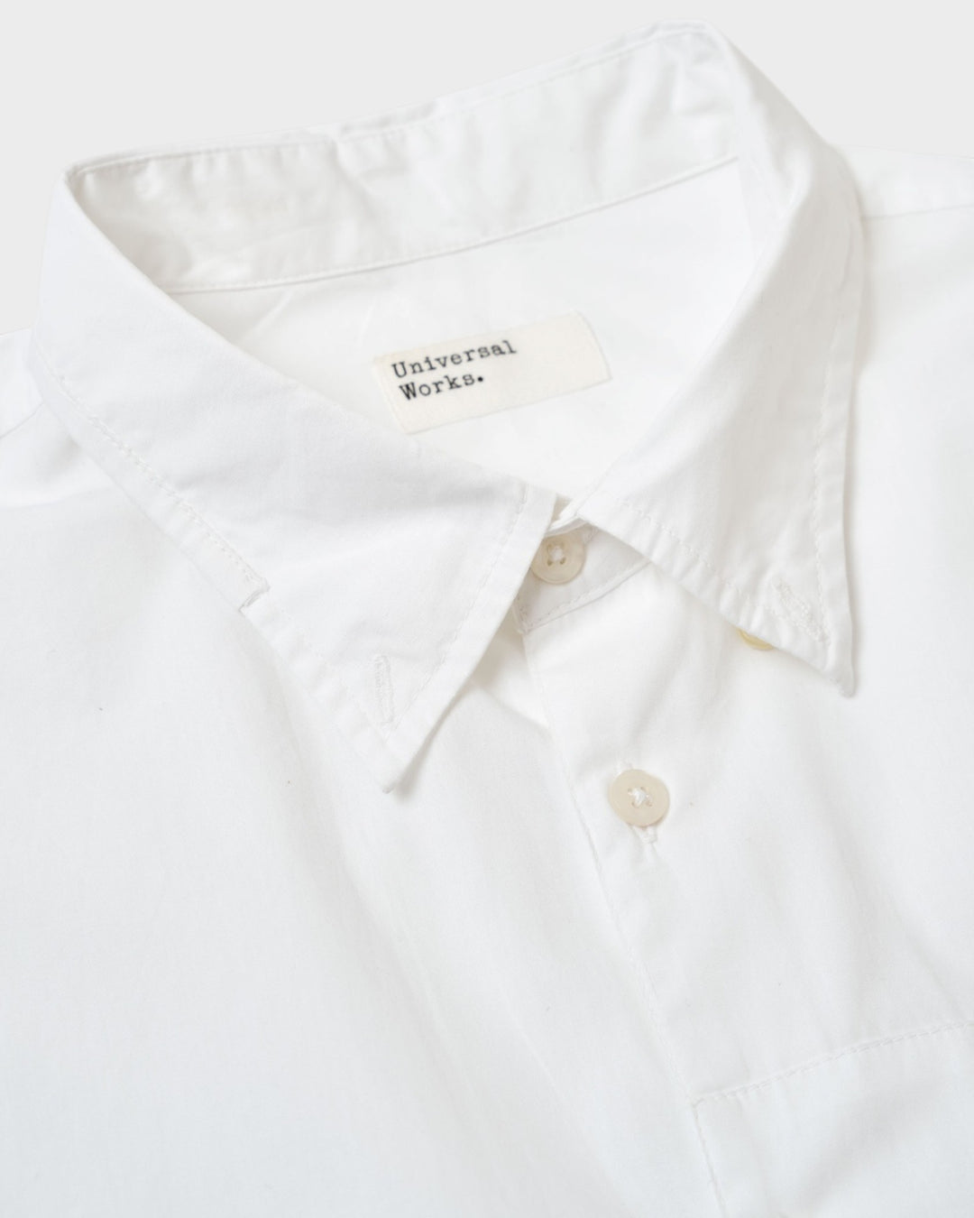 Patched Lazy Day Shirt Poplin White