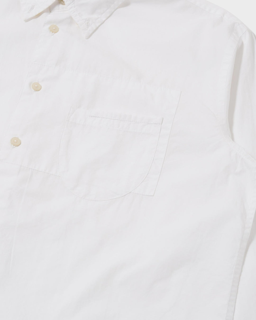 Patched Lazy Day Shirt Poplin White