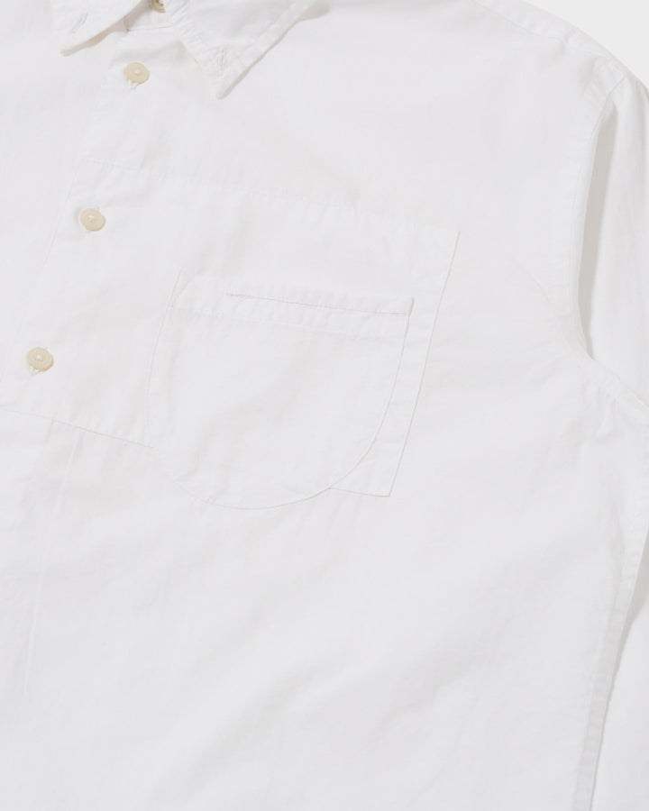 Patched Lazy Day Shirt Poplin White