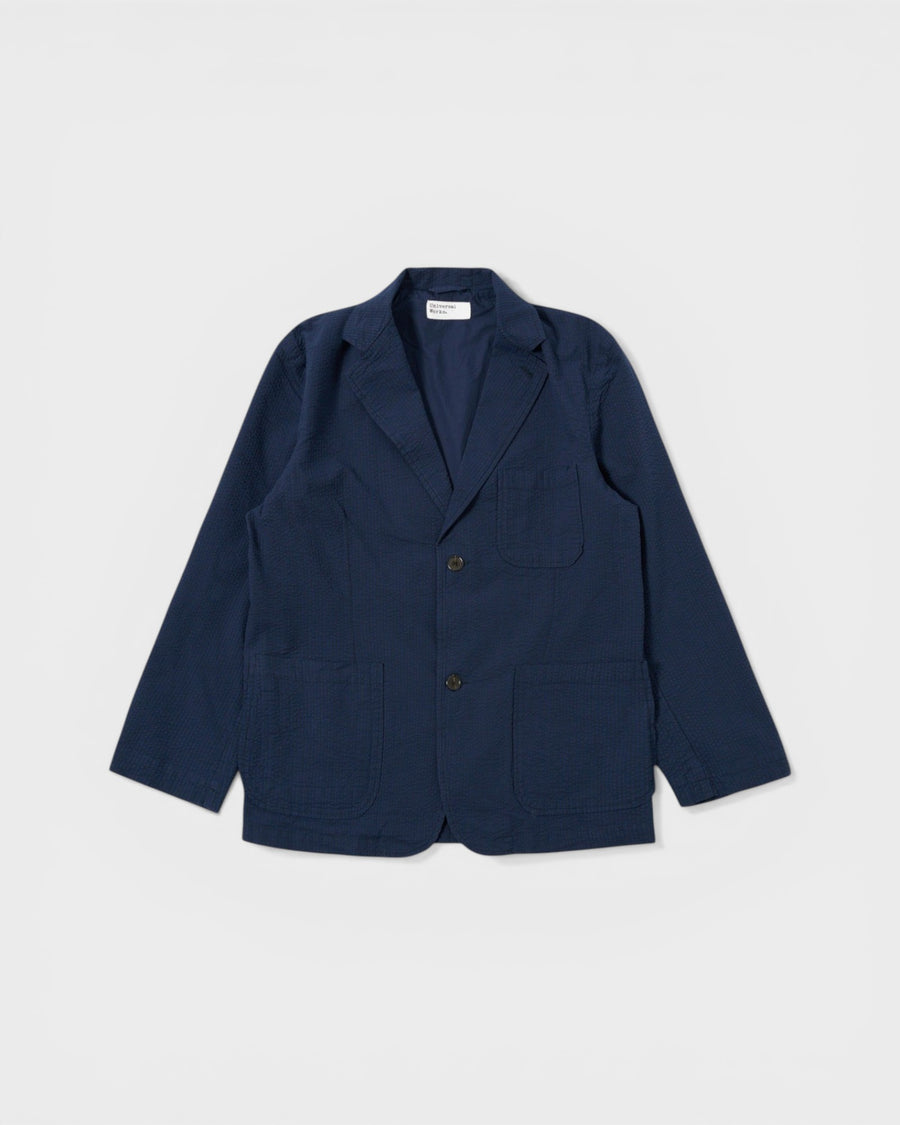 Two Button Jacket Derby Stripe Navy
