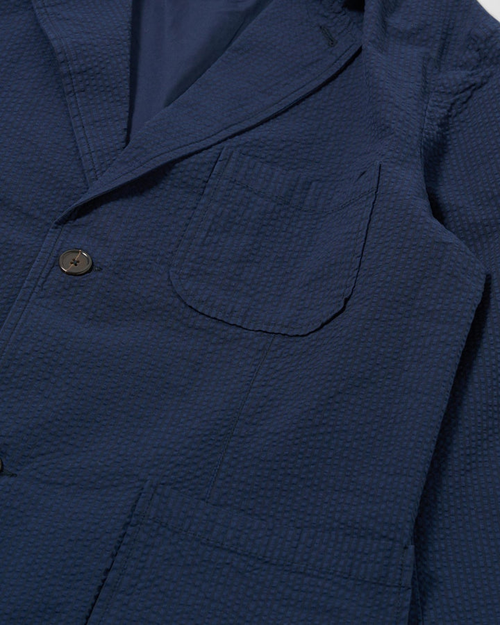 Two Button Jacket Derby Stripe Navy