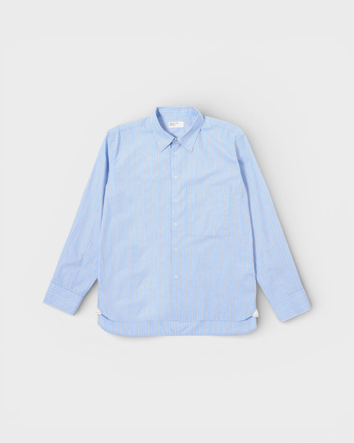 Square Pocket Shirt MC Stripe Blue