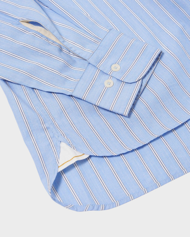 Square Pocket Shirt MC Stripe Blue