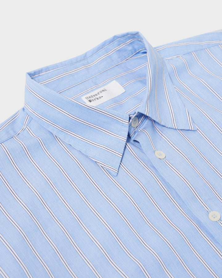 Square Pocket Shirt MC Stripe Blue