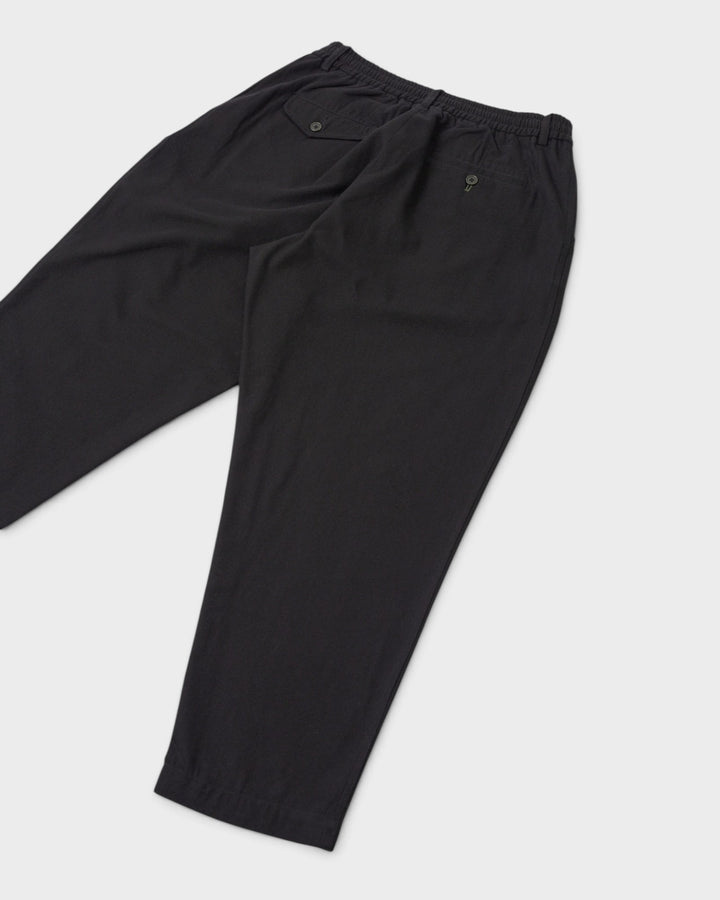 Pleated Track Pant Brushed Moleskin Black