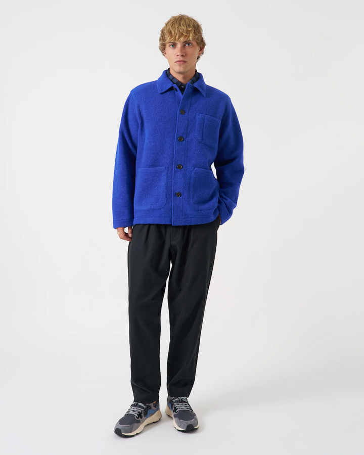 Pleated Track Pant Brushed Moleskin Black