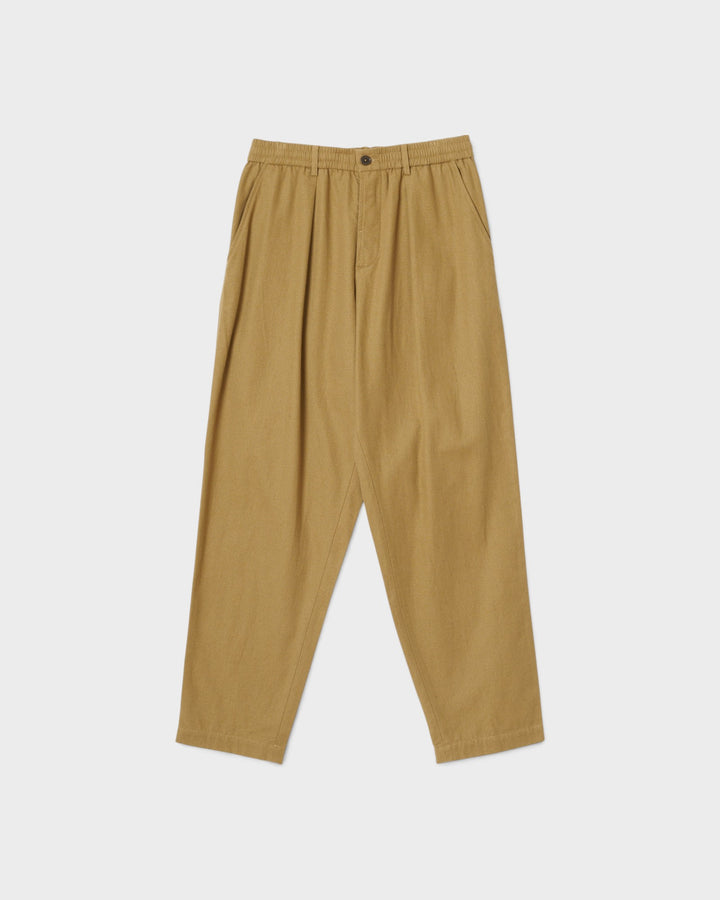 Pleated Track Pant Brushed Moleskin Sand