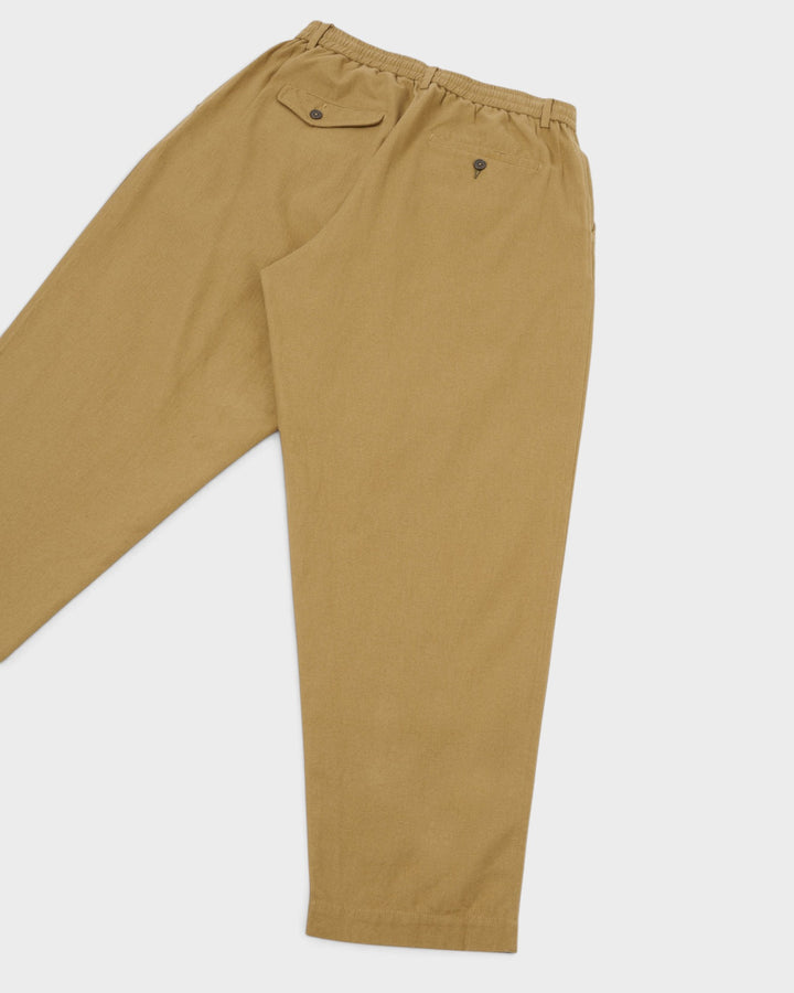 Pleated Track Pant Brushed Moleskin Sand