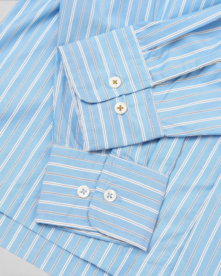 Lucky Shirt ReFab Compact Cotton Blue Stripe