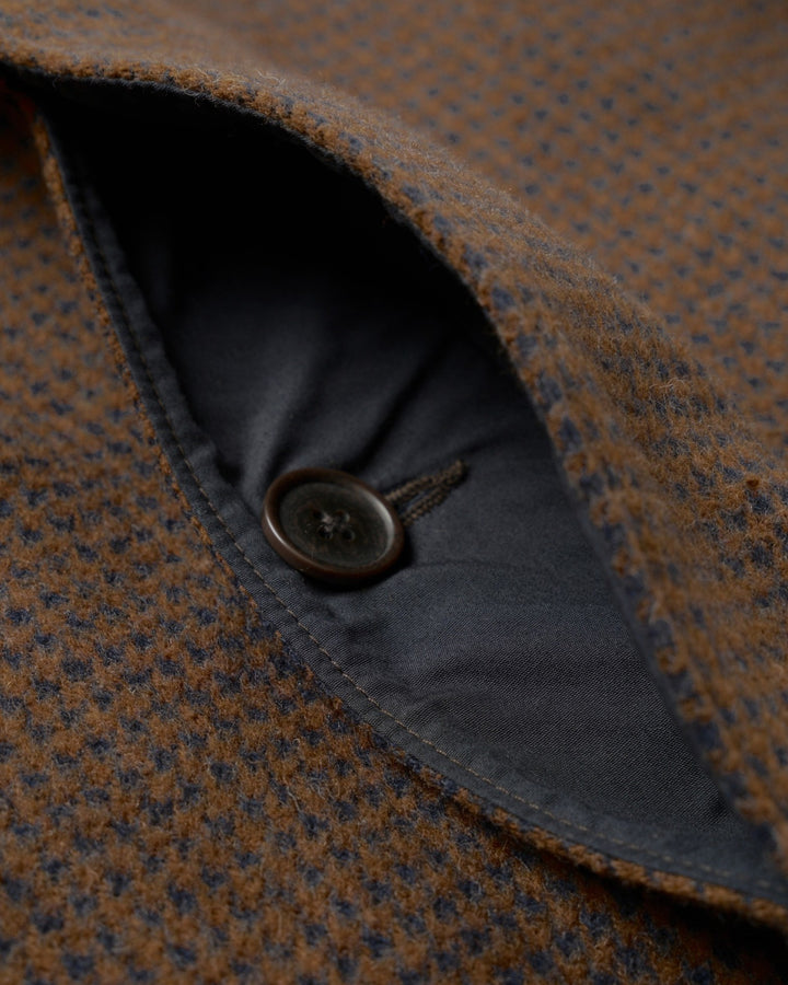 Stan Coat Wool Tweed Mix Navy/Brown