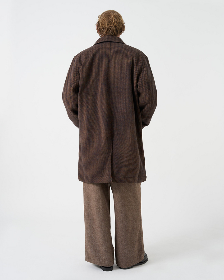 Stan Coat Wool Tweed Mix Navy/Brown