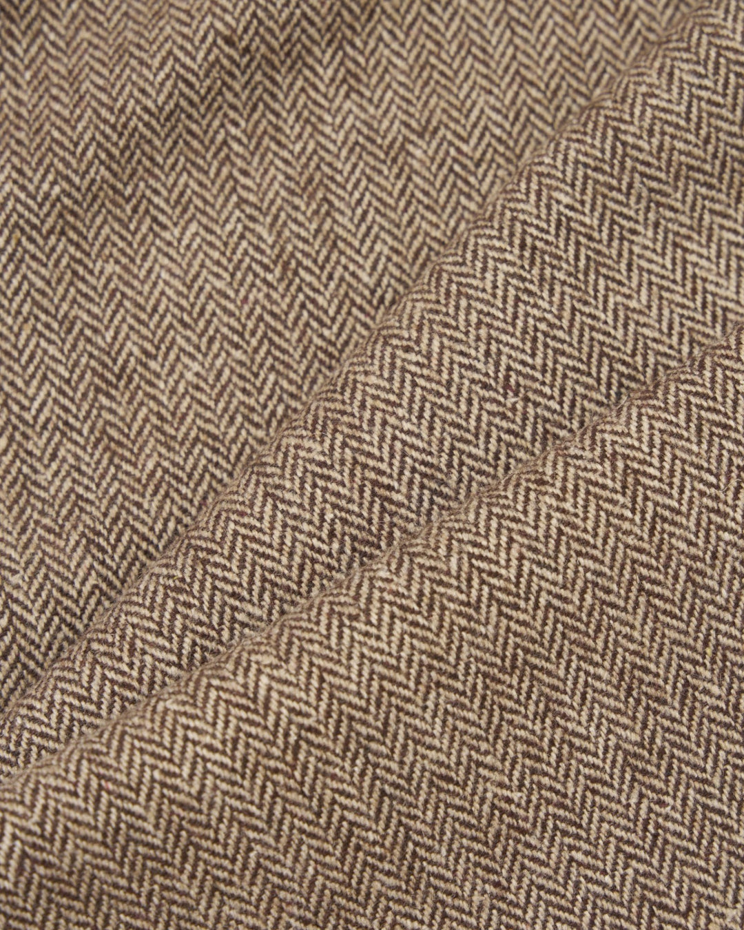 Pleated Track Pant Wool Herringbone Brown