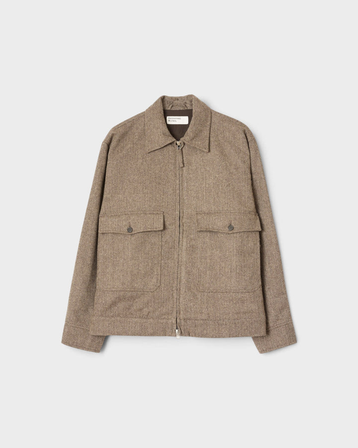 E130 Jacket Wool Herringbone Brown