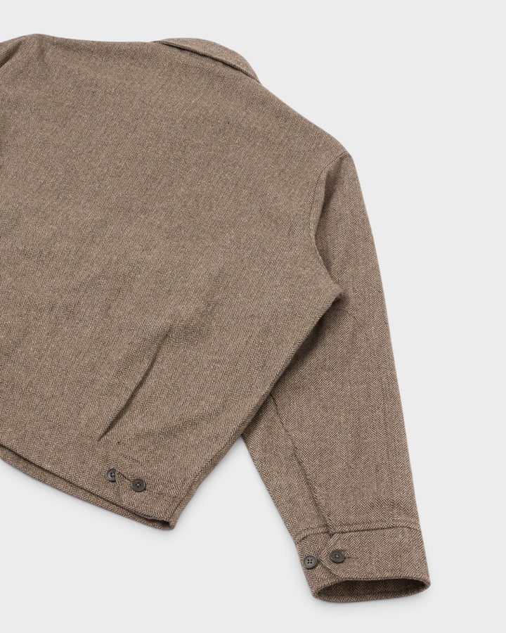 E130 Jacket Wool Herringbone Brown