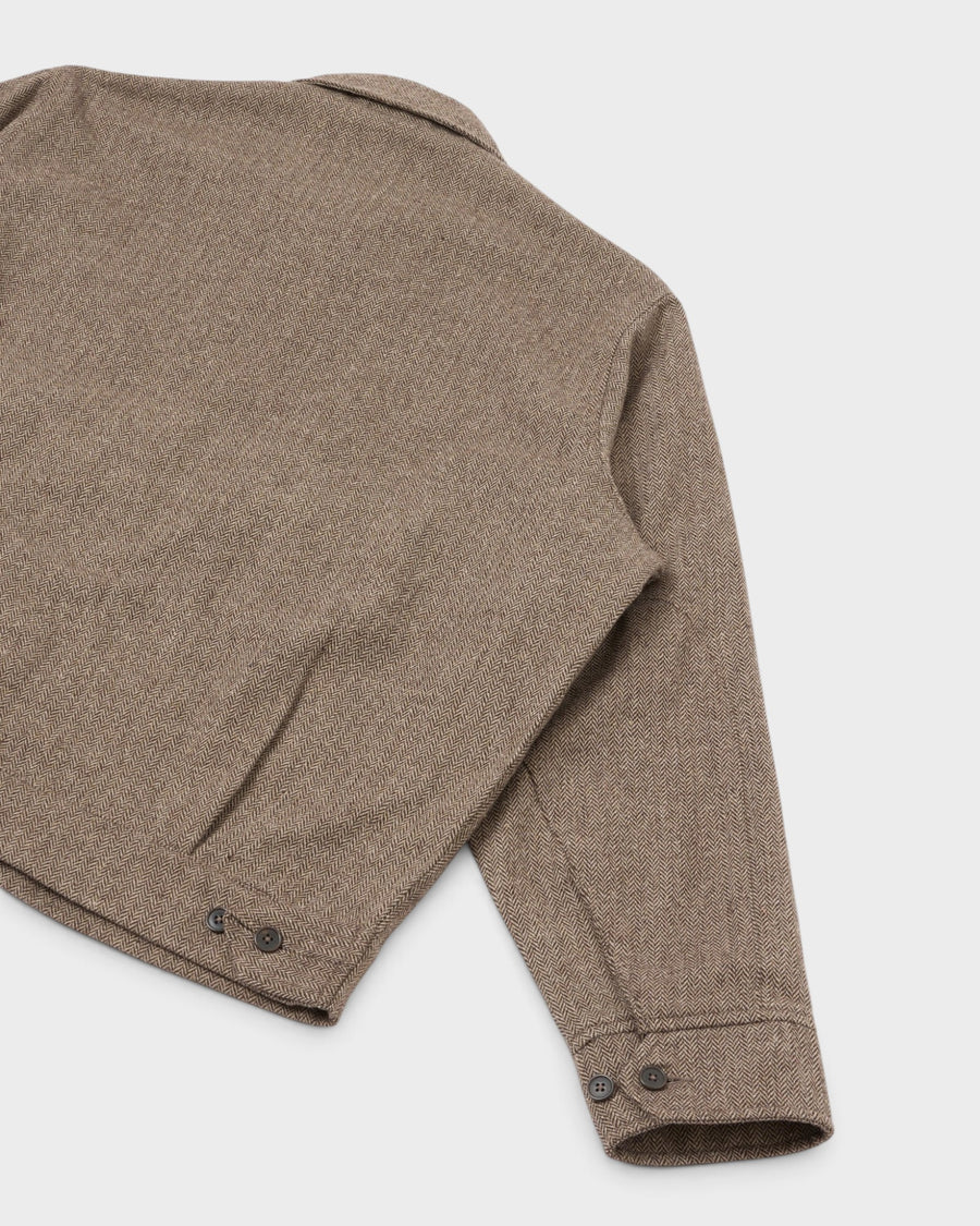 E130 Jacket Wool Herringbone Brown
