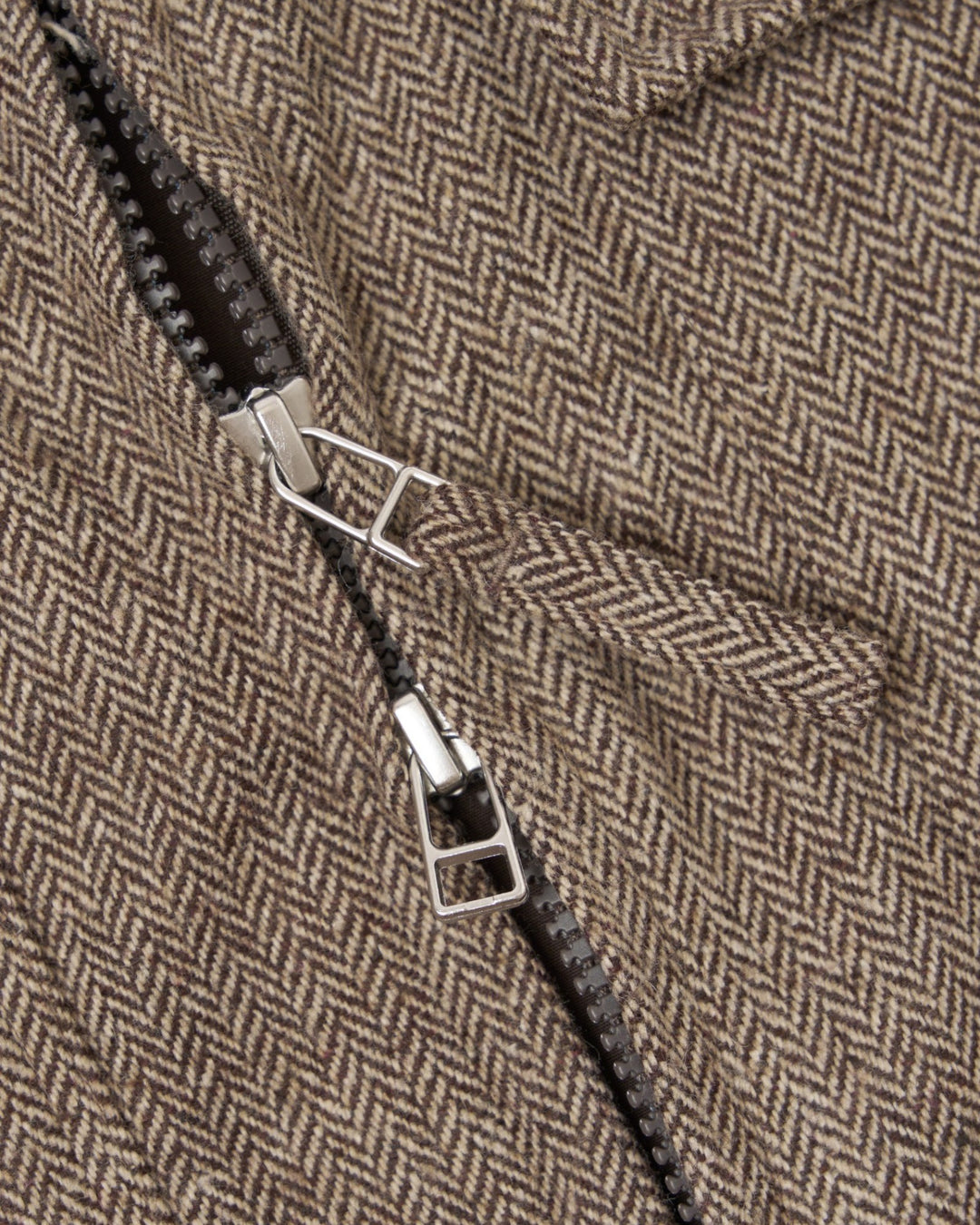 E130 Jacket Wool Herringbone Brown