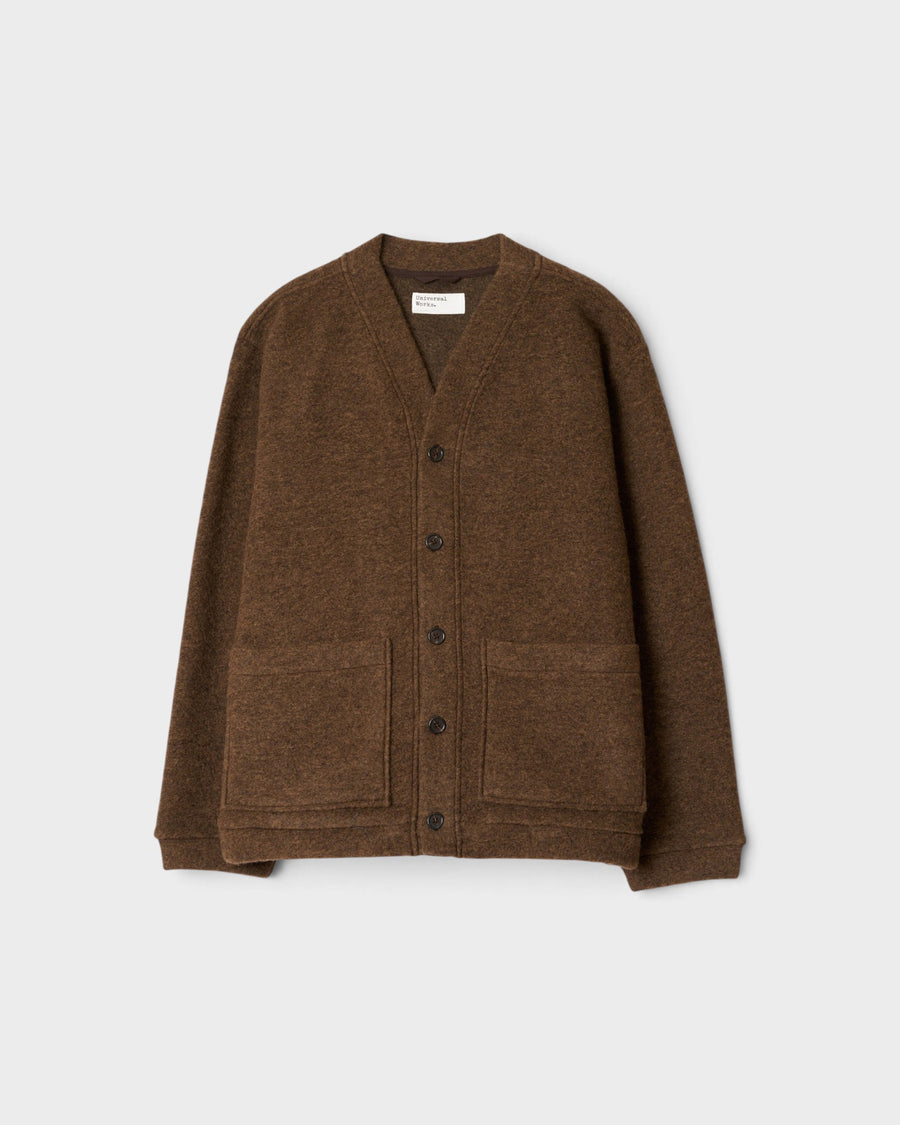Advance Cardigan Wool Fleece Brown Marl