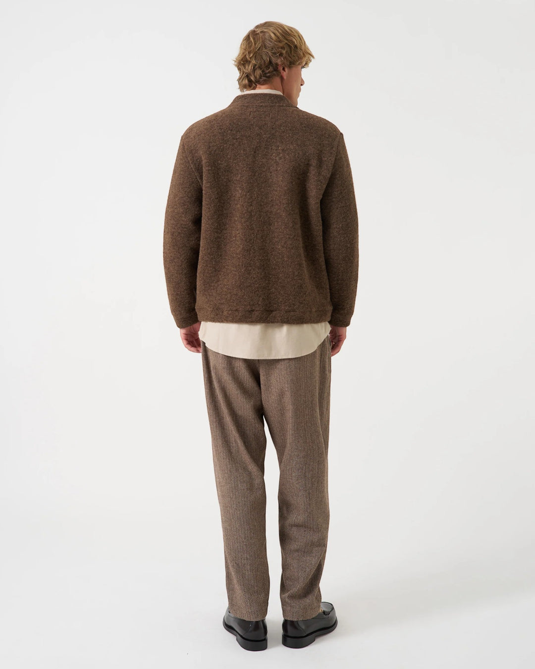 Advance Cardigan Wool Fleece Brown Marl