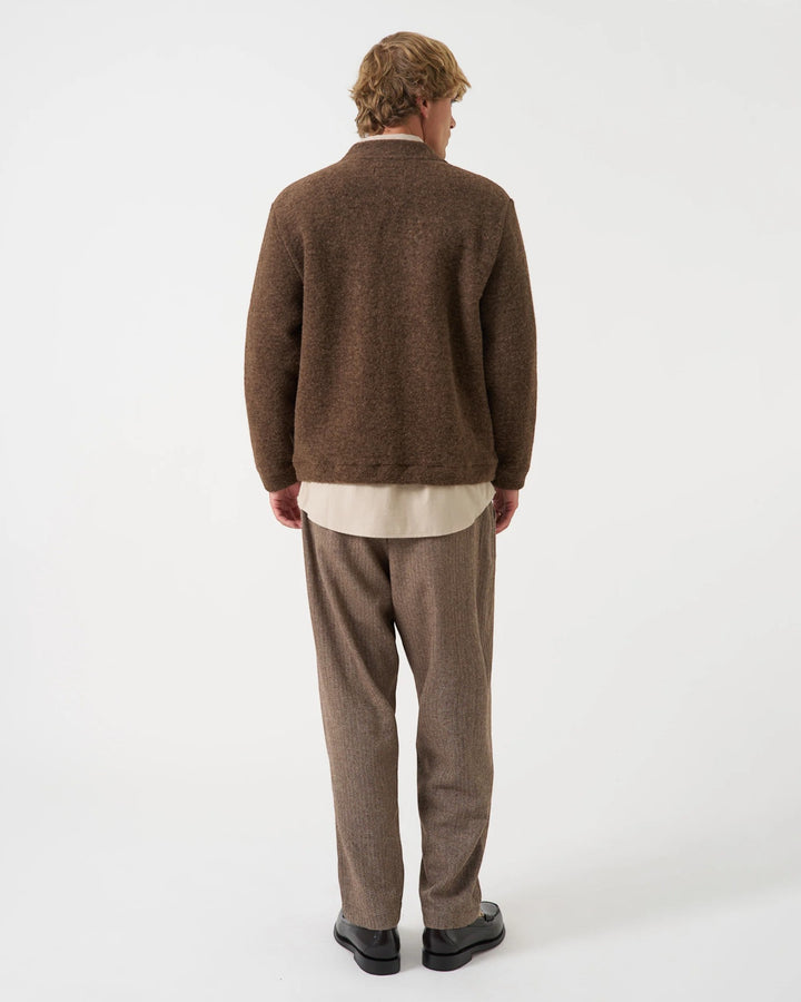 Advance Cardigan Wool Fleece Brown Marl