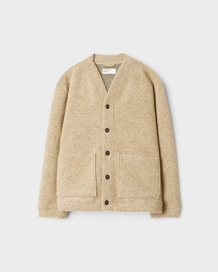 Advance Cardigan Wool Fleece Fawn - vue de face