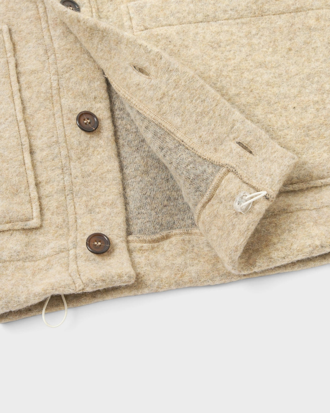 Advance Cardigan Wool Fleece Fawn - détail intérieur