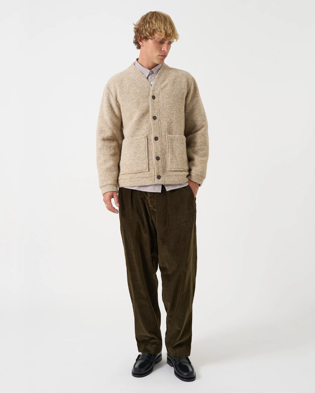 Advance Cardigan Wool Fleece Fawn