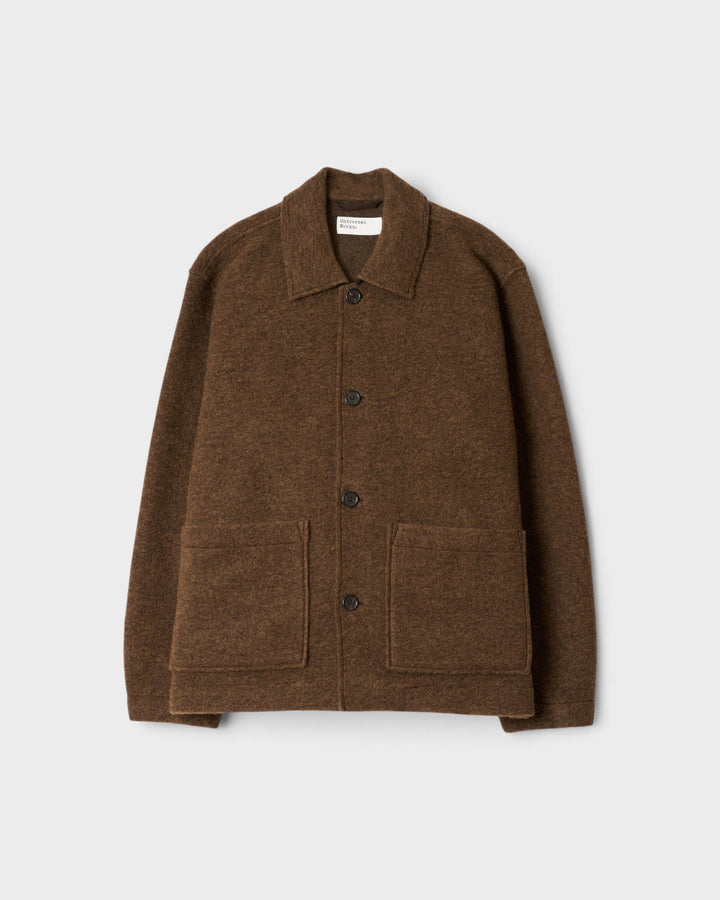 Rams Jacket Wool Fleece Brown Marl - vue de face