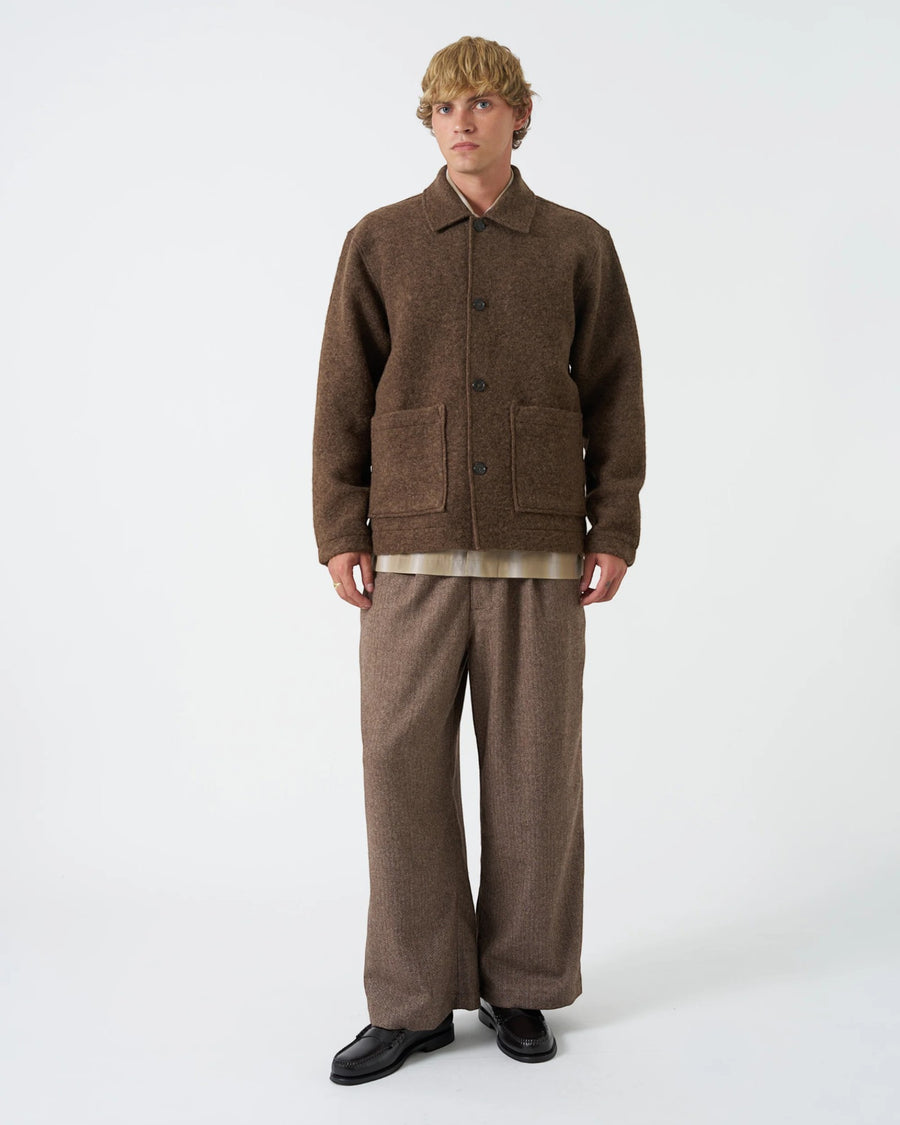 Rams Jacket Wool Fleece Brown Marl