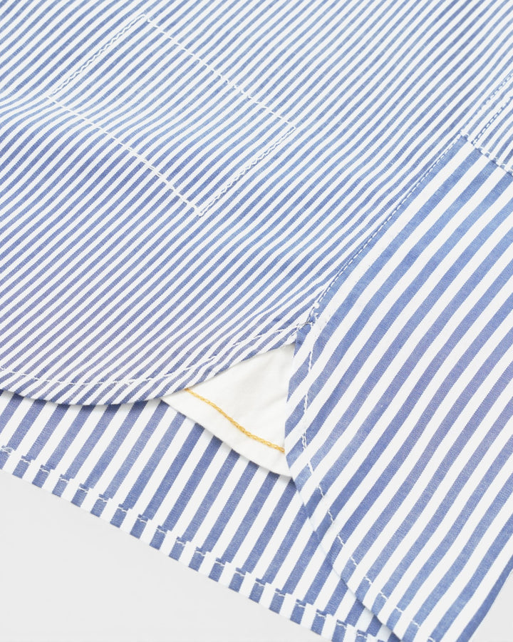 Patched Lazy Day Shirt Queens Cotton Navy – détail de construction