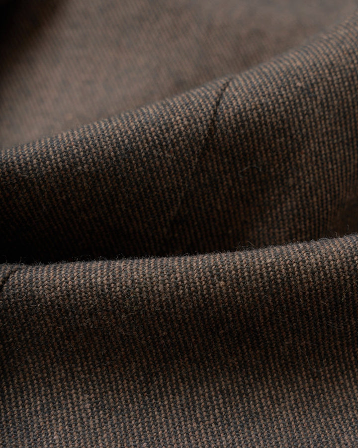 Two Button Jacket Recycled Italian Tweed Brown – détail du tweed