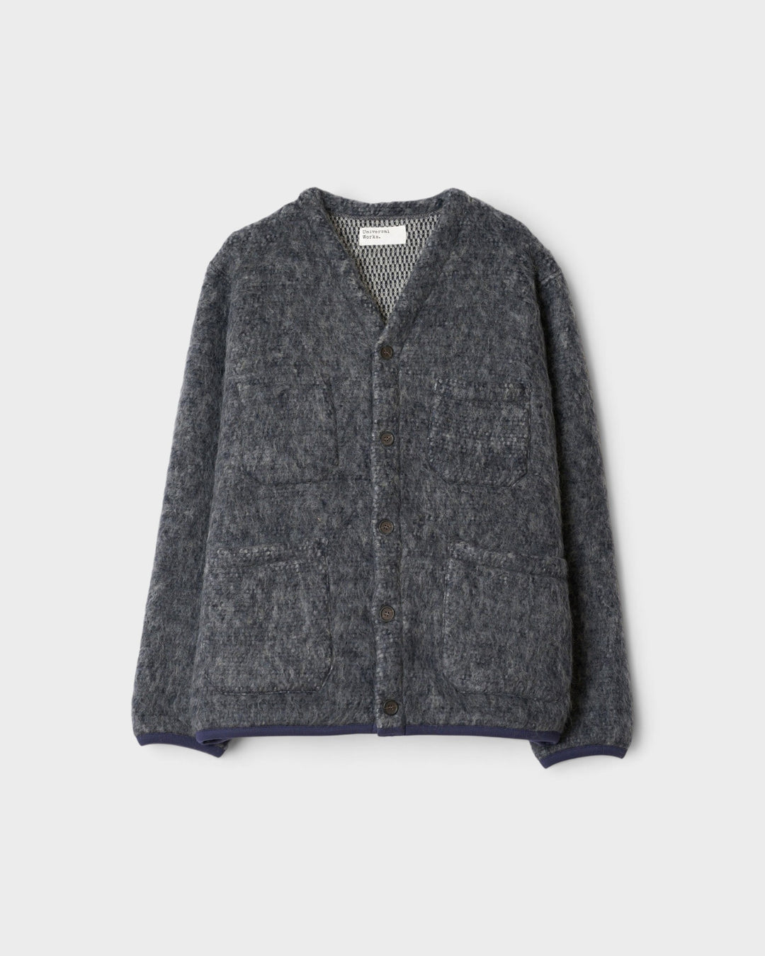 Cardigan Losso Mohair Mix Navy/Pale Grey - vue de face