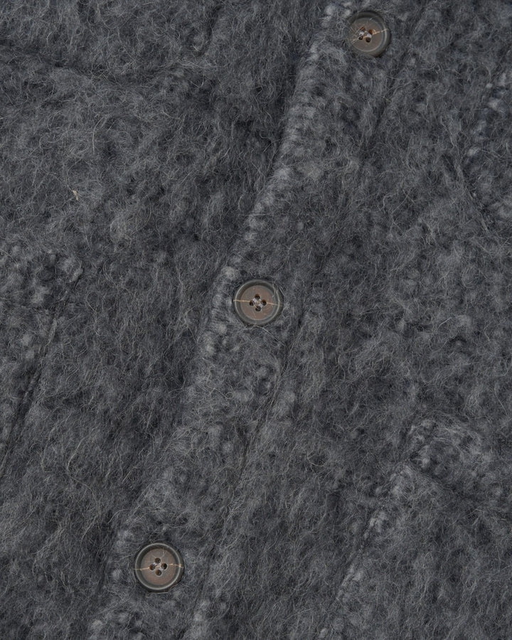 Cardigan Losso Mohair Mix Navy/Pale Grey - détail