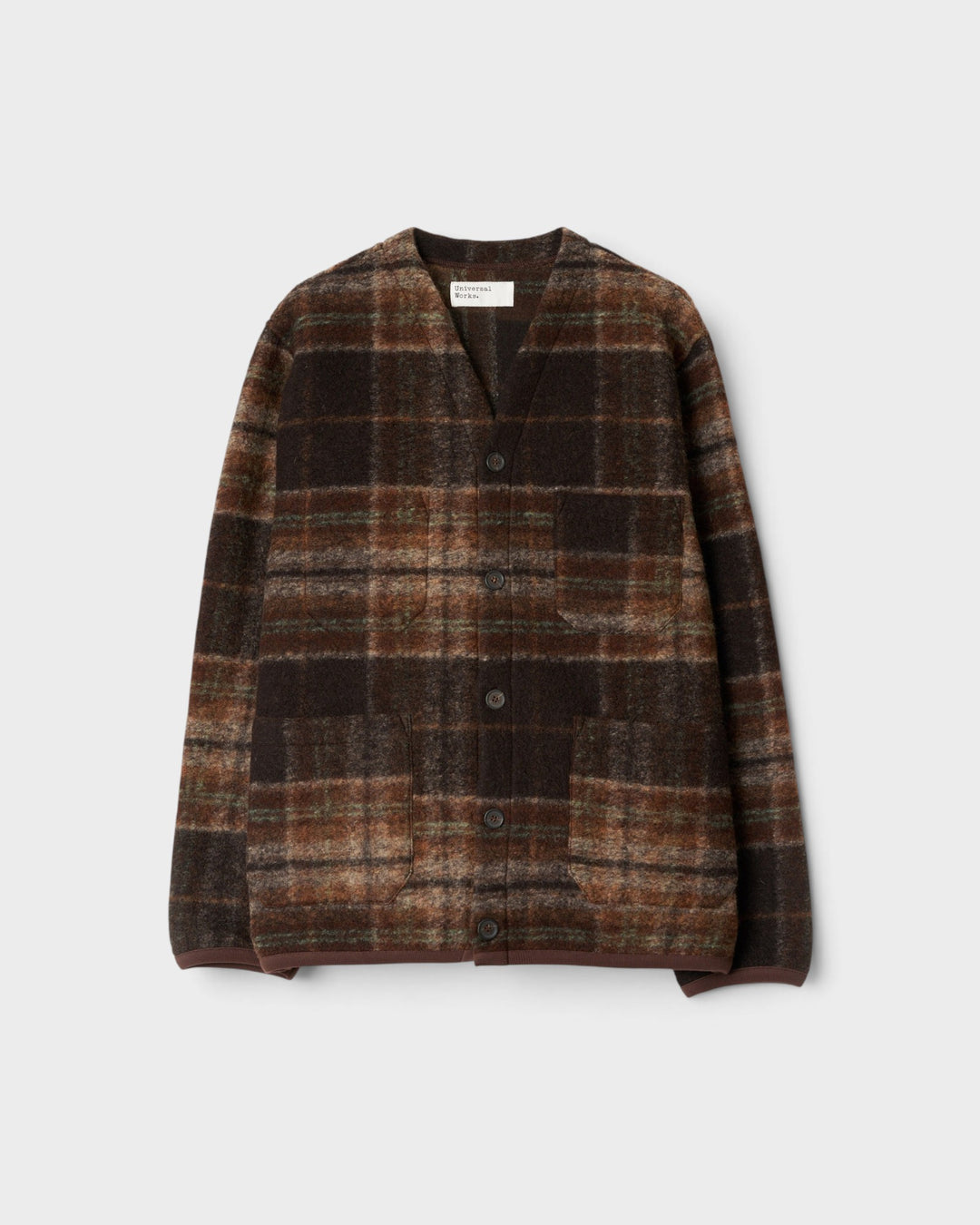 Cardigan Pino Wool Fleece Brown - vue de face