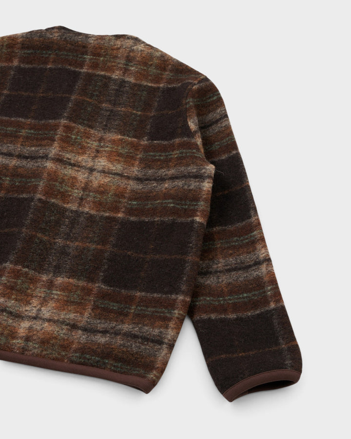 Cardigan Pino Wool Fleece Brown - vue de dos