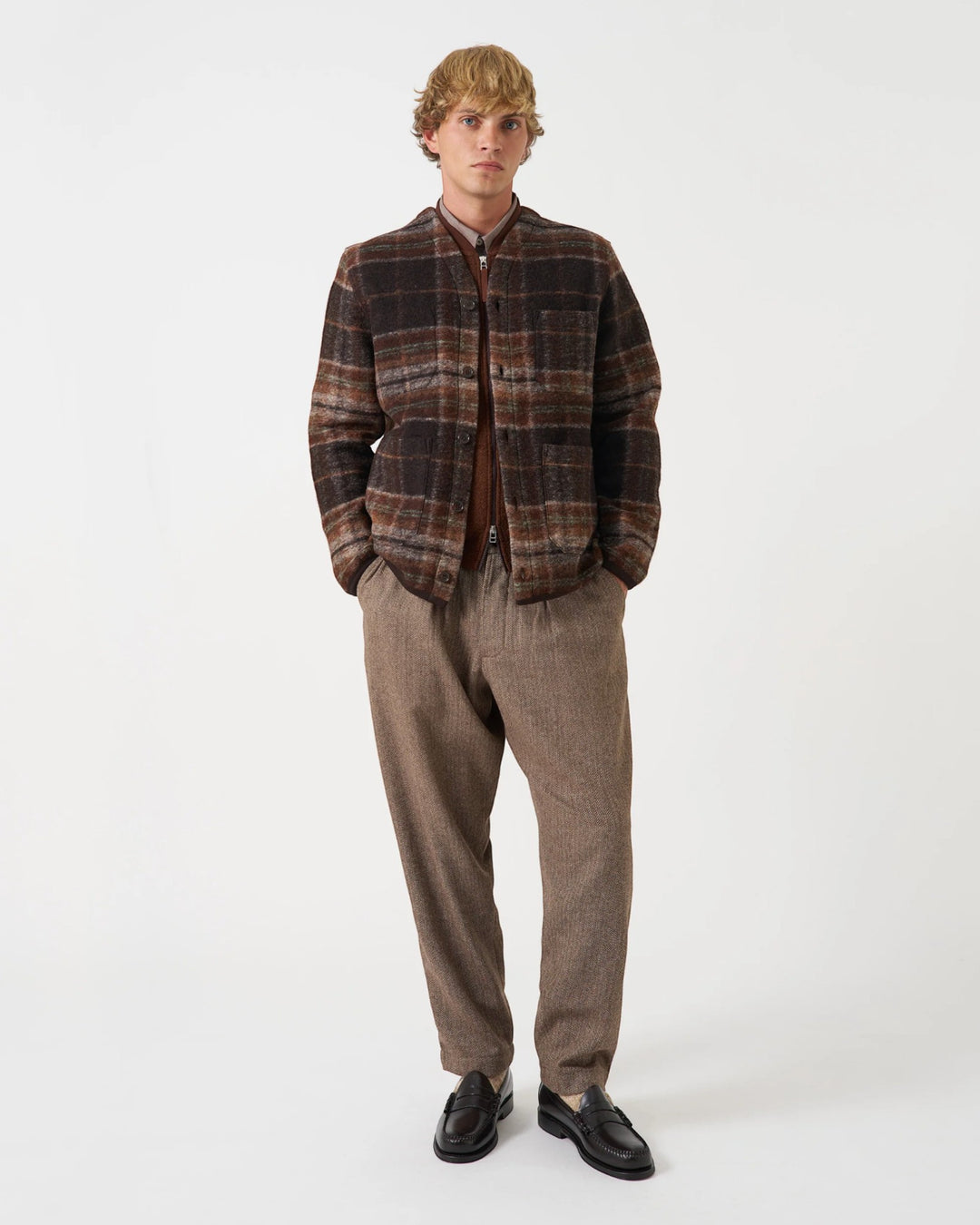 Cardigan Pino Wool Fleece Brown