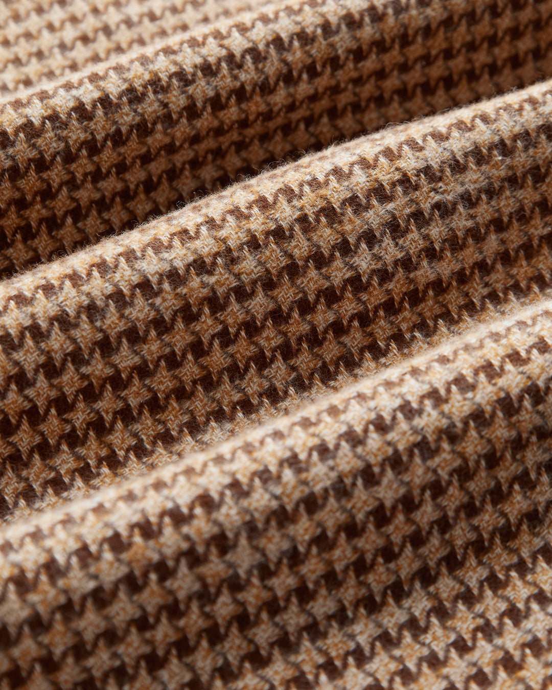 Abstract Pied Poule Flannel Shirt Brown