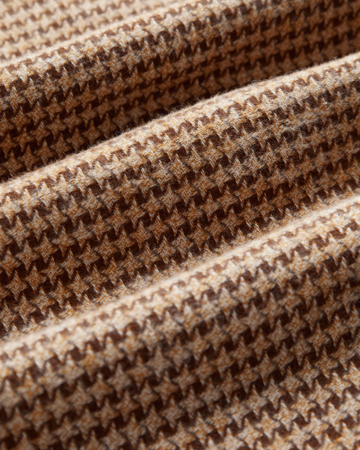 Abstract Pied Poule Flannel Shirt Brown