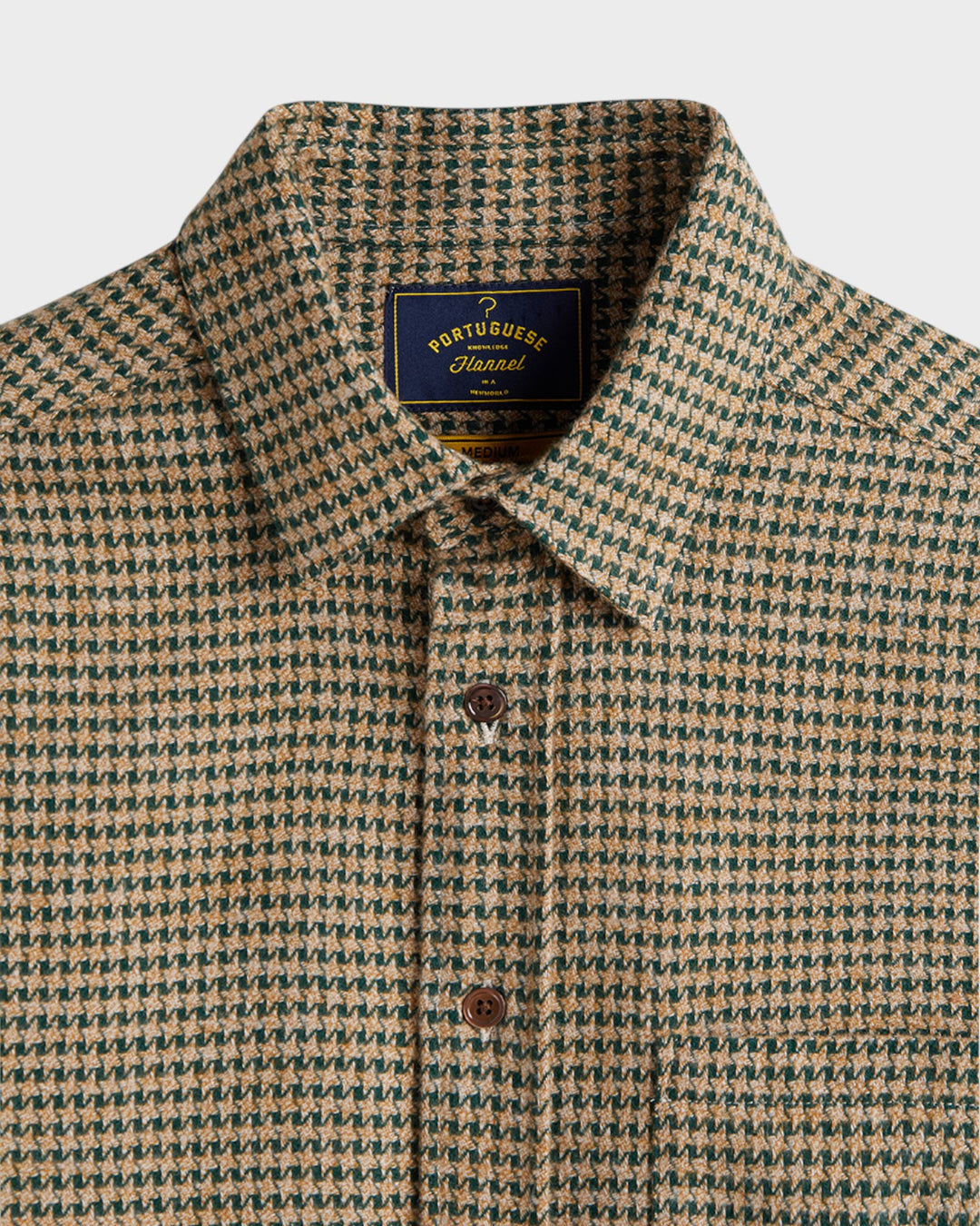 Abstract Pied Poule Flannel Shirt Green