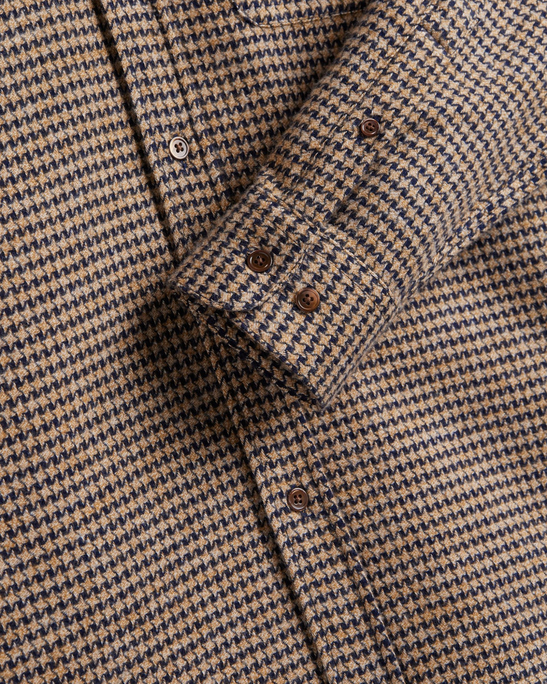Abstract Pied Poule Flannel Shirt Navy