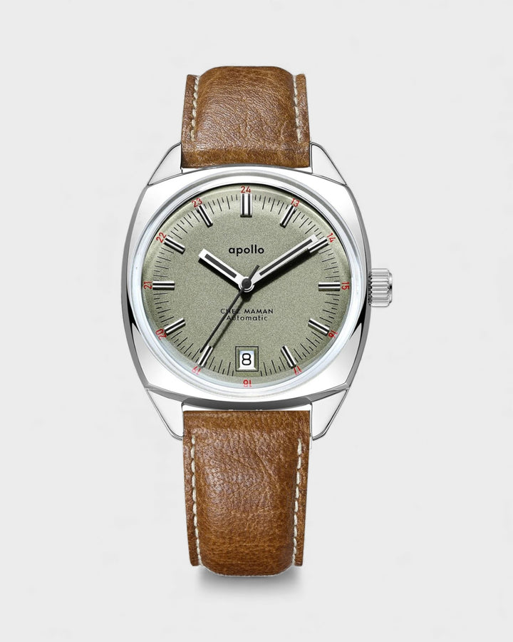 Montre Apollo Silver Khaki sand brown