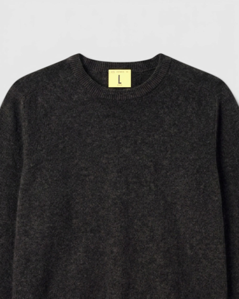 Pull Armen Col Rond Charcoal - détail 1