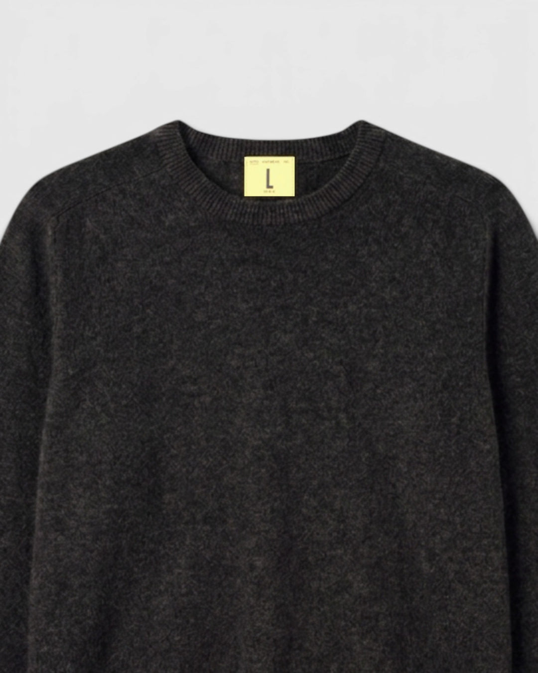 Pull Armen Col Rond Charcoal - détail 1