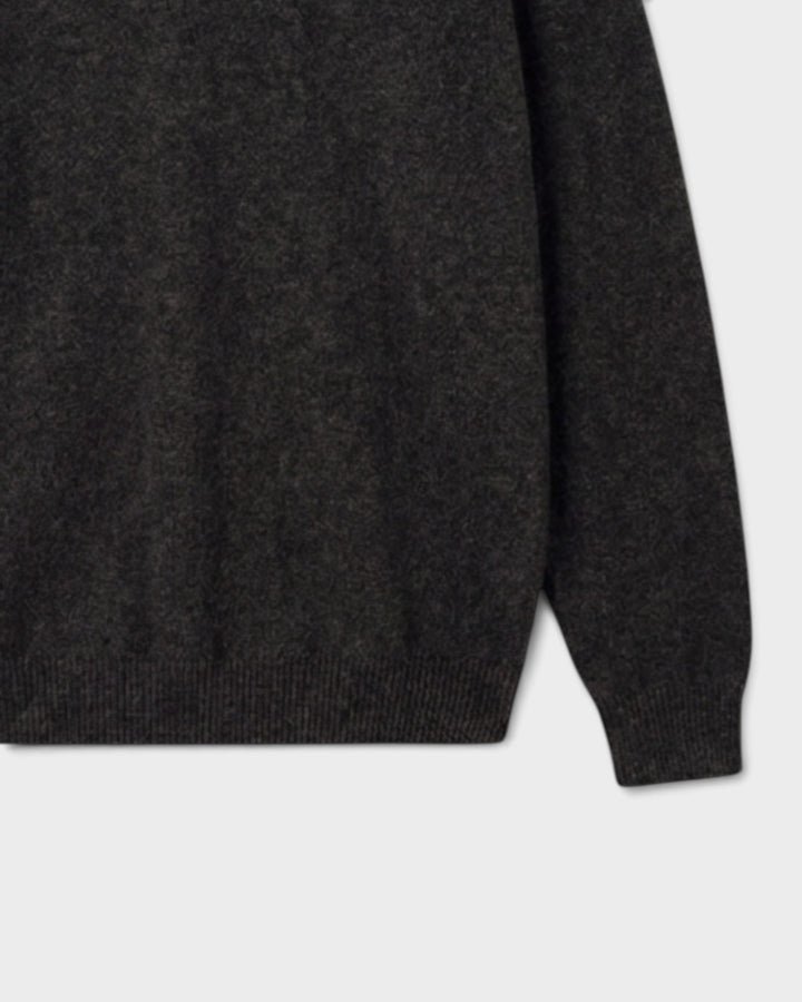 Pull Armen Col Rond Charcoal - détail 2